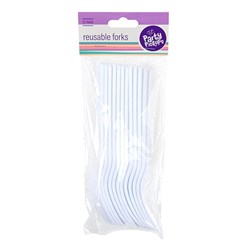 FORKS REUSABLE WHITE 12PK