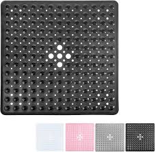 BATH MAT RECT DOTTED BLACK 70X38CM