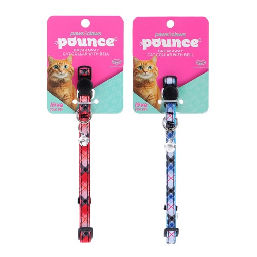 CAT COLLAR PLAID PATTERN W/BELL