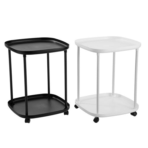 SIDE TABLE 2 TIER W/WHEELS 39X39X50CM