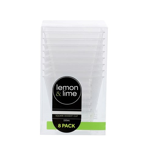 DESSERT CUPS SQR MINI 220ML 8PK