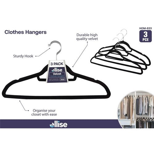 COAT HANGERS SKIRT/TROUSER METAL 3PC