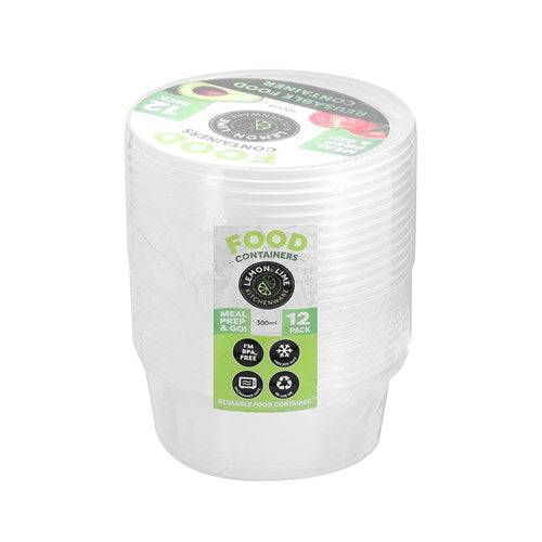 TAKEAWAY CONTAINERS RND 300ML 12PK
