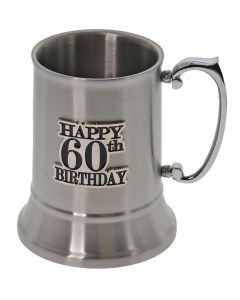 BEER MUG S/S BADGED 60TH