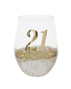 21ST GLASS STEMLESS GOLD METAGLITZ