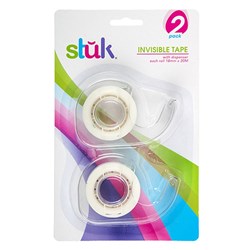 STICKY TAPE W/DISPENSER 2PK 18MM X 20M
