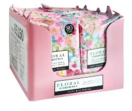 WIPES FLORAL ANTIBAC GARDENIA 80PC