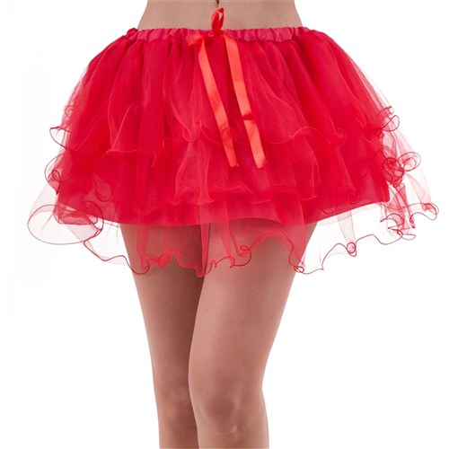 TUTU 4 LAYER RUFFLED 36CM RED