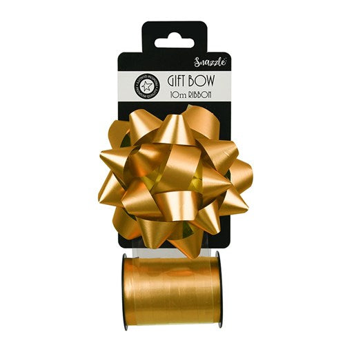 BOW 10CM W/10M CURLING RIBBON COPPER