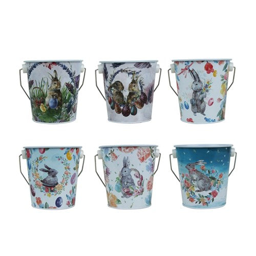 EASTER METAL BUCKET 7X8X6CM