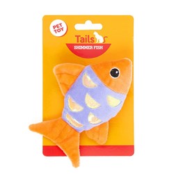 CAT TOY PLUSH FISH W/SHIMMERING ORANGE