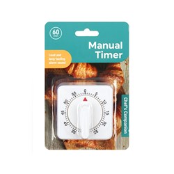 KITCHEN TIMER MANUAL WHITE 60MIN