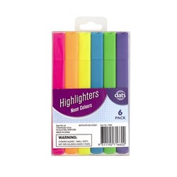 HIGHLIGHTER NEON 6PC SQR BARREL