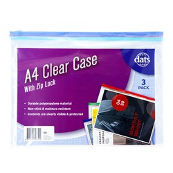 A4 CASE ZIP 3PK CLEAR