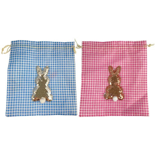 EASTER BAG FABRIC RABBIT 20CM ASST