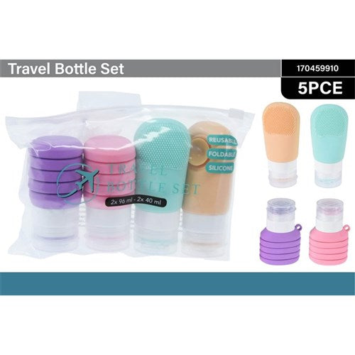 TRAVEL BOTTLES SILICONE 5PC