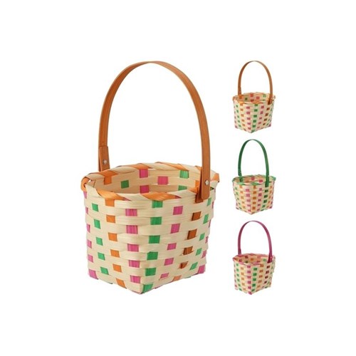 EASTER BASKET RECT W/HANDLE 19CM