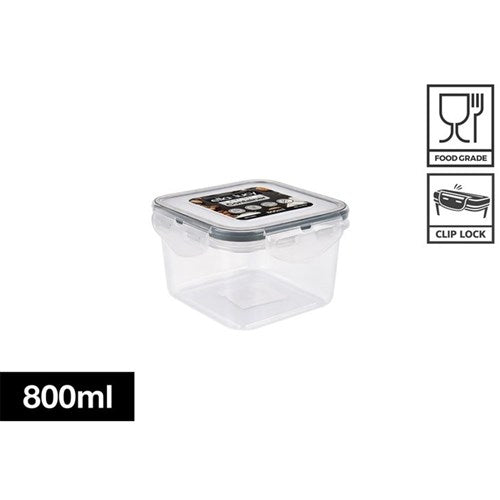 FOOD CLIP CONTAINER SQR 800ML