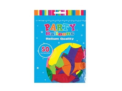 BALLOONS 50PK 25CM ASST