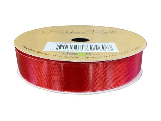 RIBBON SATIN 15MM X 6M RED