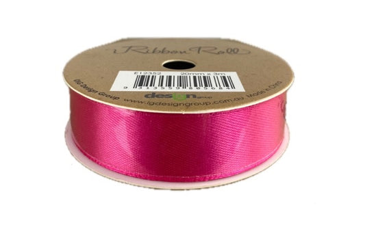 RIBBON SATIN 20MM X 3M HOT PINK