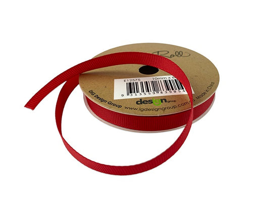 RIBBON G 10MM X 6M RED