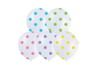 BALLOONS PRINTED 10PK 30CM MULTI SPOT