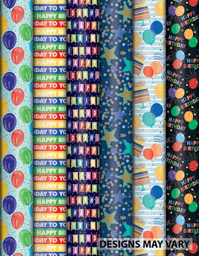 WRAPPING PAPER ROLL 3M X 70CM GEN BDAY