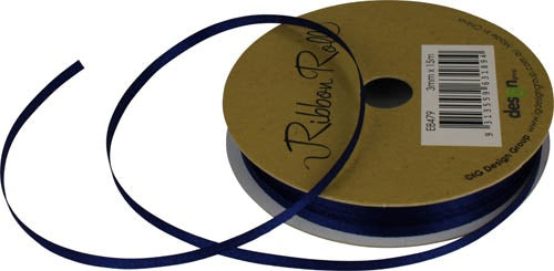RIBBON SATIN 3MM X 15M NAVY