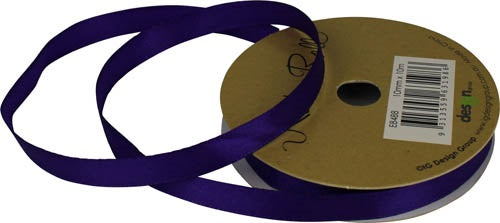 RIBBON SATIN 10MM X 10M PURPLE