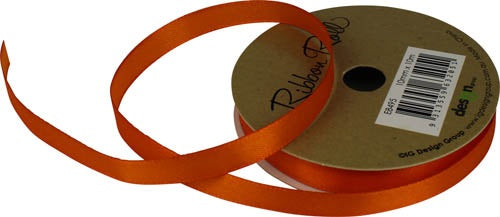 RIBBON SATIN 10MM X 10M ORANGE