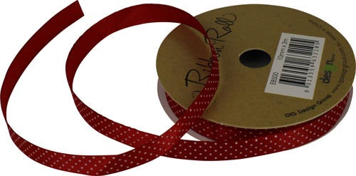 RIBBON SP 10MM X 3M RED SPOTS