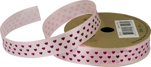 RIBBON SF 15MM X 3MM LIGHT PINK HEARTS