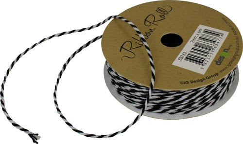 RIBBON TT 2MM X 6M BLACK WHITE