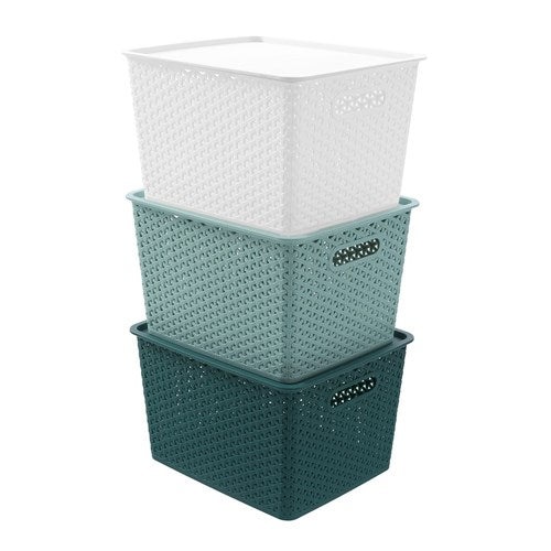 BASKET WICKER W/LID 19LT 36X30X22CM