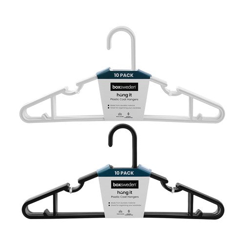 COAT HANGERS PLASTIC 10PK