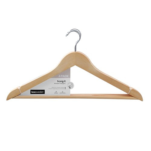 COAT HANGERS WOODEN 4PK