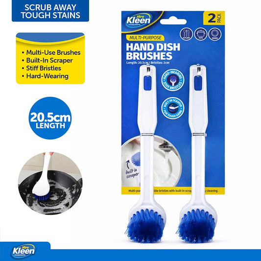 DISH BRUSH W/SCRAPER 2PK