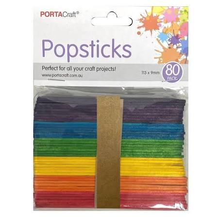 POPSTICKS 113X9MM 80PK CLRD