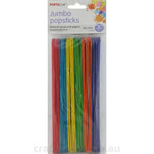 POPSTICKS 200X20MM JUMBO 30PK CLRD