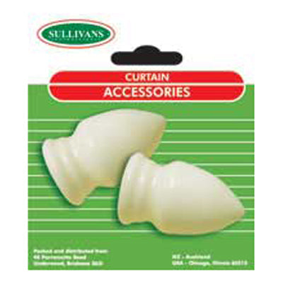 ACORN ROD ENDS WHITE 16MM