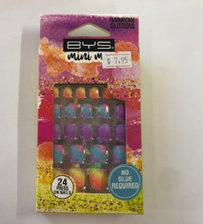 NAILS PRESS ON MINI ME BYS RAINBOW GLITT