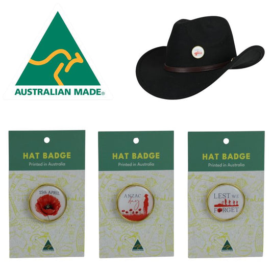 ANZAC DAY POPPY HAT BADGE ASST