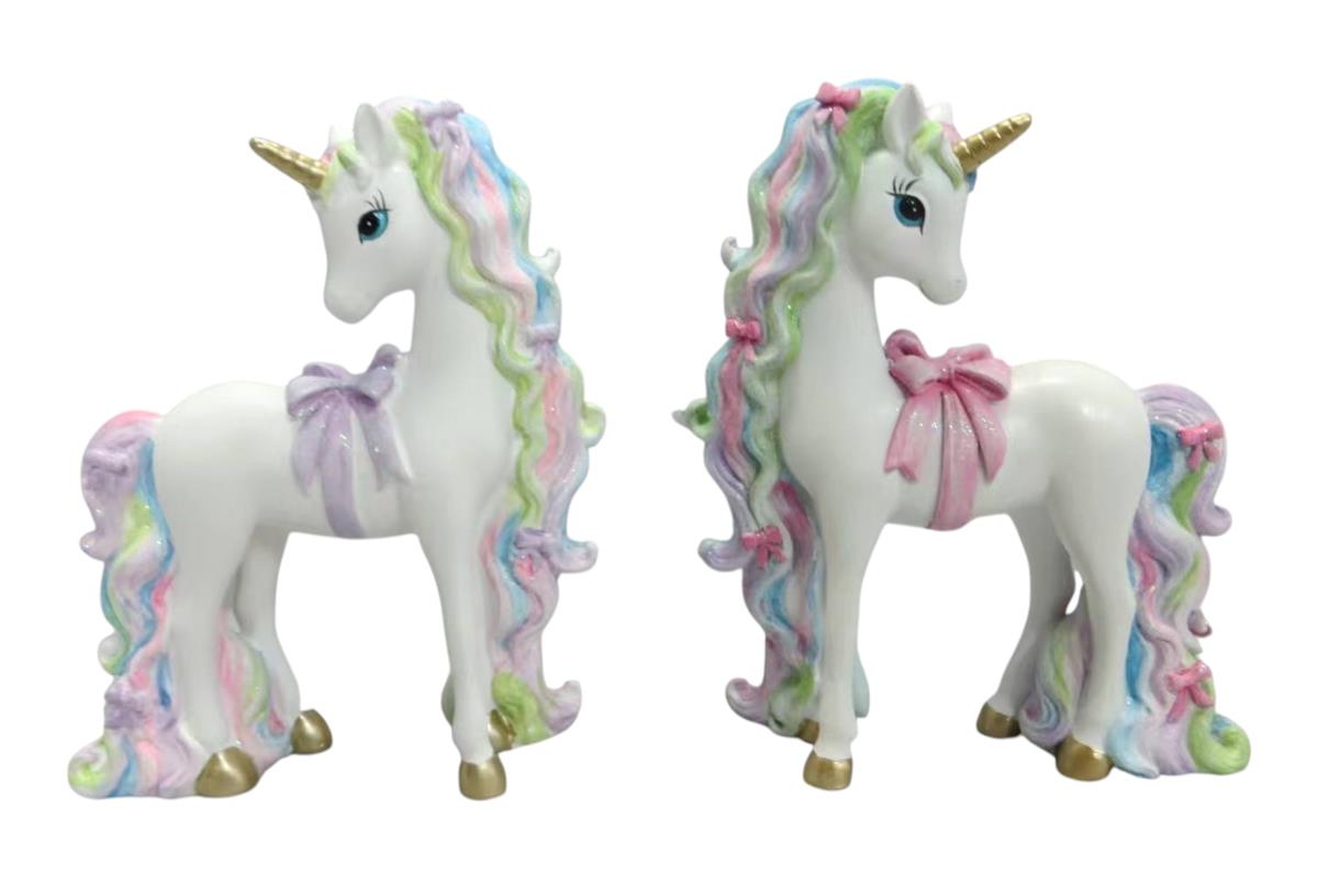 UNICORN W/LONG HAIR STANDING 12X14CM