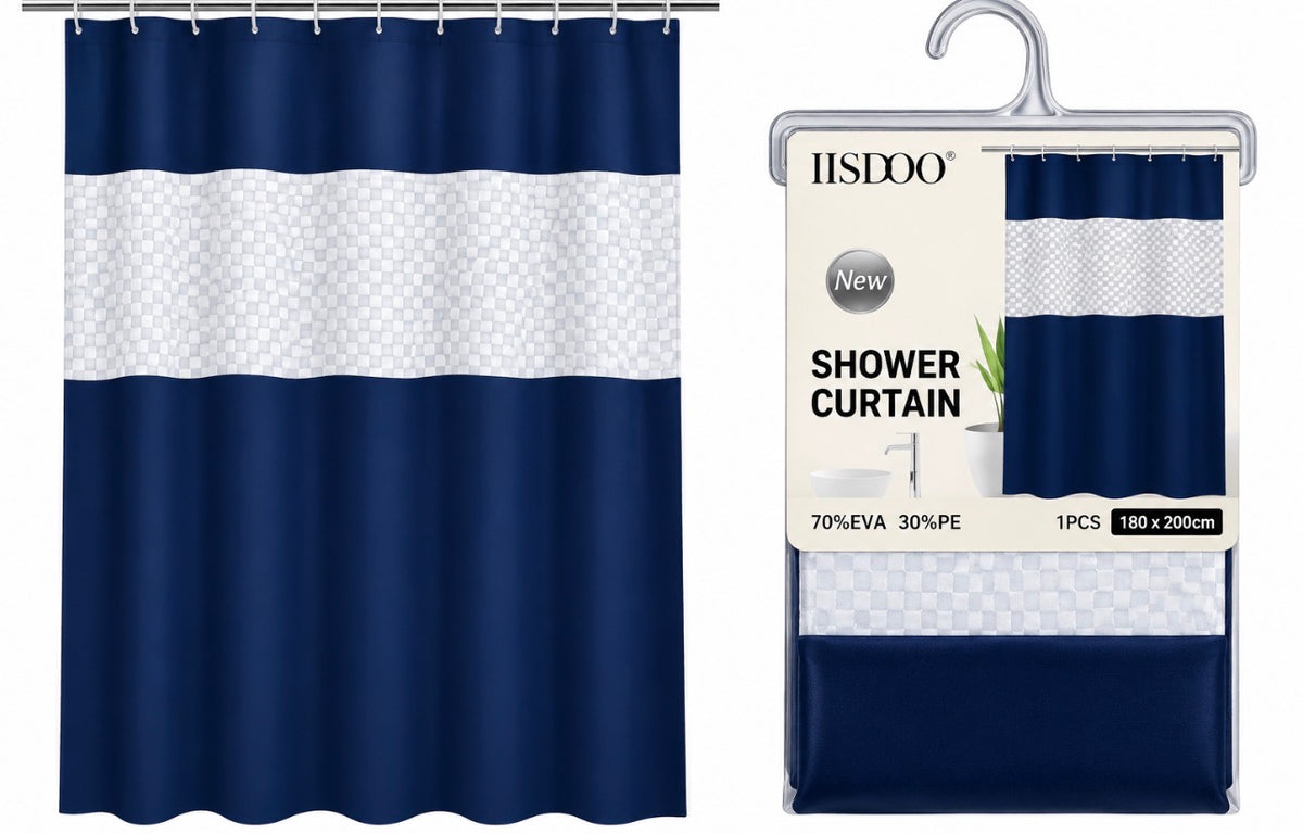 SHOWER CURTAIN 180X200CM NAVY