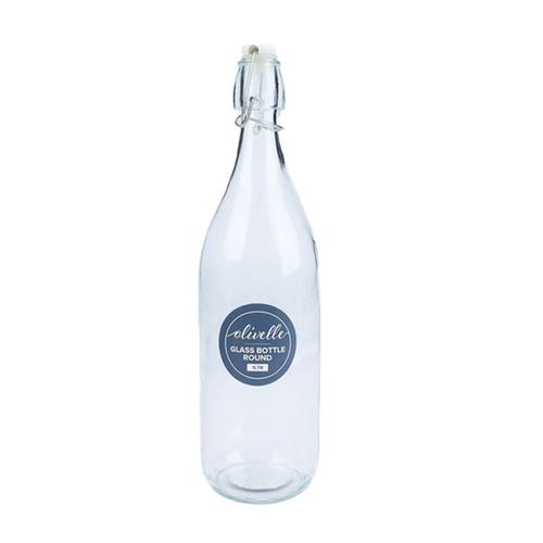 GLASS WATER BOTTLE RND 1LT