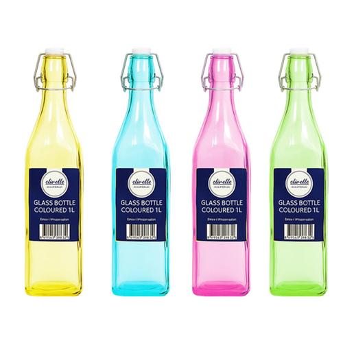 GLASS WATER BOTTLE CLRD 1LT