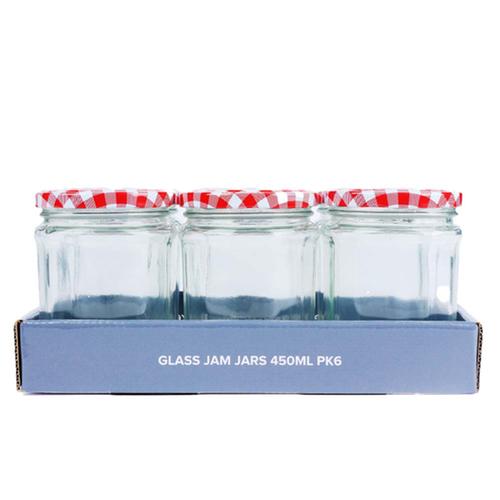GLASS JARS 450ML PK6