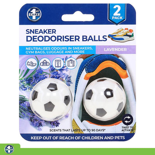 SHOE DEODORISING BALLS 2PC LAVENDER