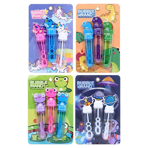 BUBBLE WAND 3PK ASST CHARACTERS